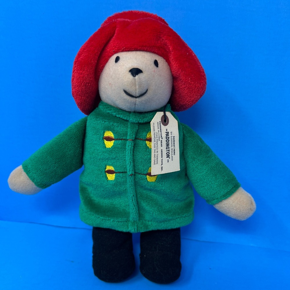 Eden Paddington Bear Plush Stuffed Toy Green Red 8" Vintage‎ Retro Classic Toy